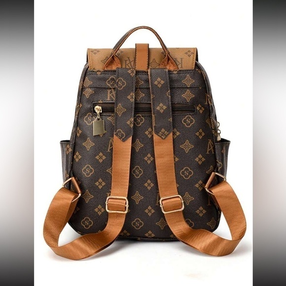 Elegant Women's PU Leather Vintage Flower Patchwork Large Capacity Backp… - Picture 3 of 5